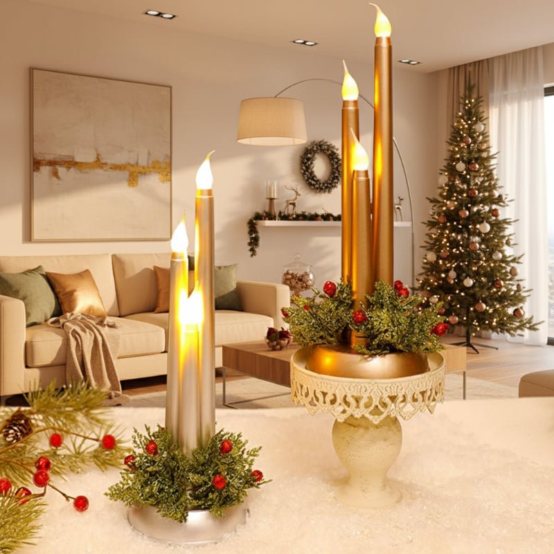 SafeGlow Flameless LED Christmas Candles - Realistic Flickering Light for Safe Holiday Decor 3