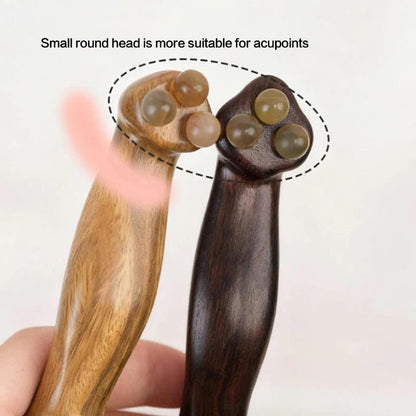 Sandalwood Facial Massager - Gua Sha Face Massage Tool with Brass Beads for Lifting 0