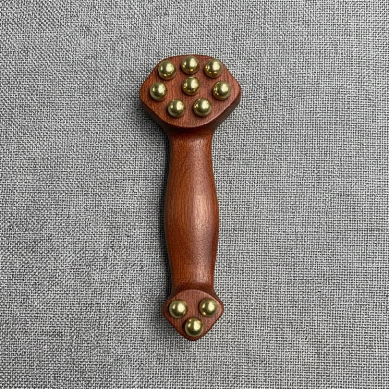 Sandalwood Facial Massager - Gua Sha Face Massage Tool with Brass Beads for Lifting 10