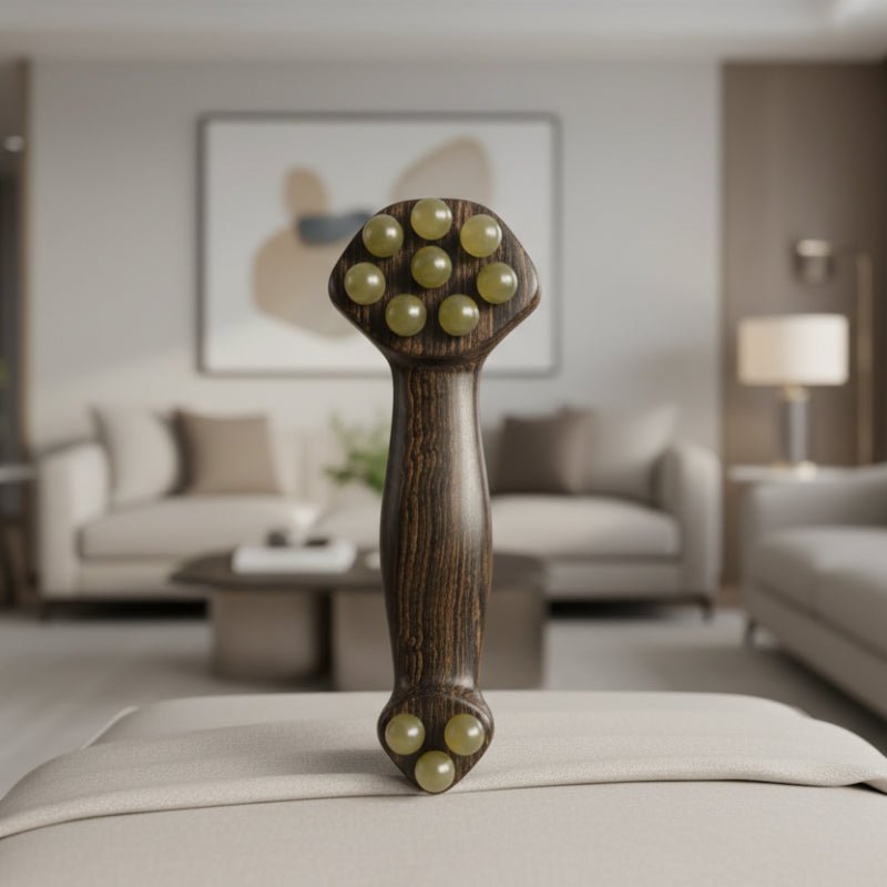 Sandalwood Facial Massager - Gua Sha Face Massage Tool with Brass Beads for Lifting 11