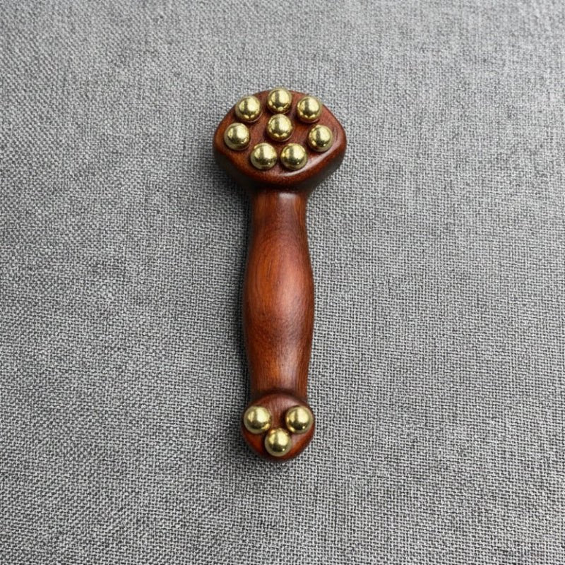 Sandalwood Facial Massager - Gua Sha Face Massage Tool with Brass Beads for Lifting 5