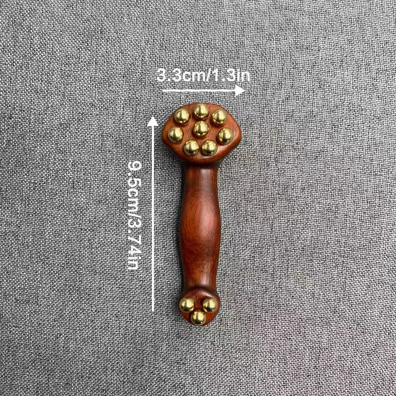 Sandalwood Facial Massager - Gua Sha Face Massage Tool with Brass Beads for Lifting 6
