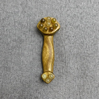 Sandalwood Facial Massager - Gua Sha Face Massage Tool with Brass Beads for Lifting 9