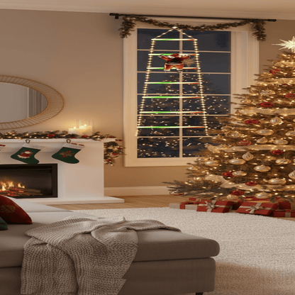Santa Claus Climbing Ladder LED Decoration - Christmas Decoration with Xmas Lights 1