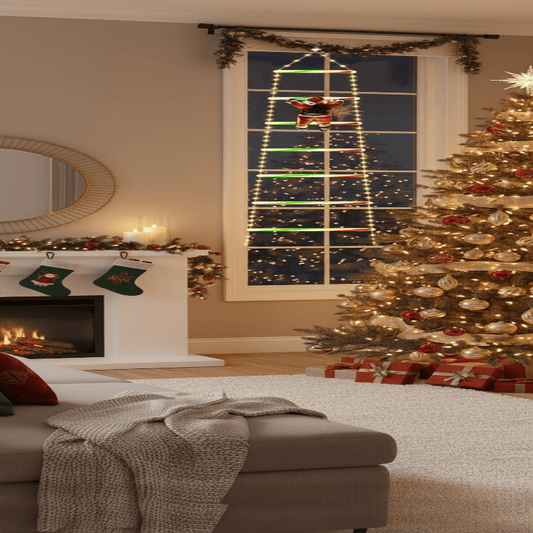 Santa Claus Climbing Ladder LED Decoration - Christmas Decoration with Xmas Lights 1