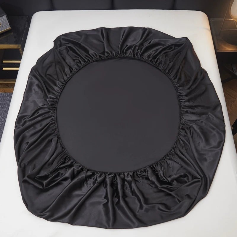 Satin Fitted Bed Sheet - Breathable & Skin-Friendly Twin Size for Ultimate Comfort 4