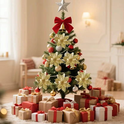 GLITZBLOSS – Glitter Flower Ornaments for Elegant Holiday Decoration