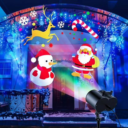 BRIGHTSCENE – Christmas lights projector with 16 interchangeable holiday slides