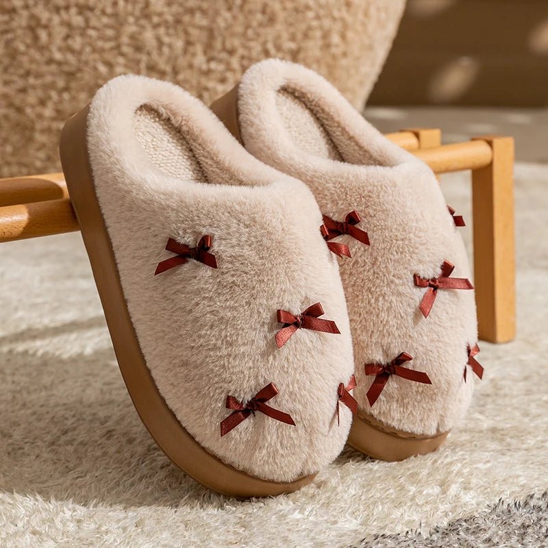 BOWCLOUD – Cozy Bow Slippers for Women with Plush Soft Sole and Non-Slip Design