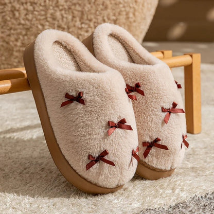 BOWCLOUD – Cozy Bow Slippers for Women with Plush Soft Sole and Non-Slip Design