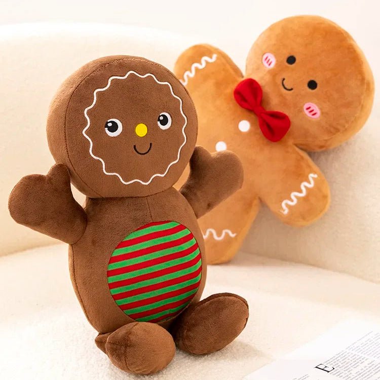 FESTIVEGINGER – Soft Gingerbread Stuffed Cushion for Cheerful Holiday Homes