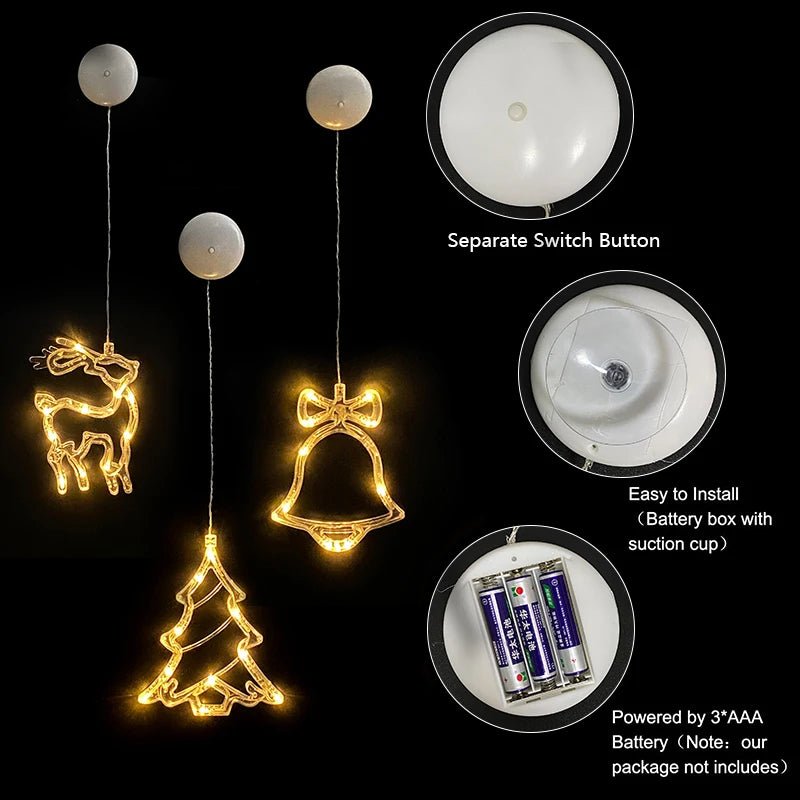 BRIGHTJOY – LED Christmas Suction Cup Lights for Windows & Glass Décor