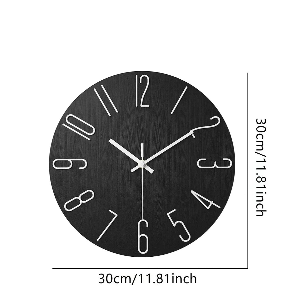 Scandinavian Frameless Wooden Wall Clock - Silent Quartz Minimalist Design 2