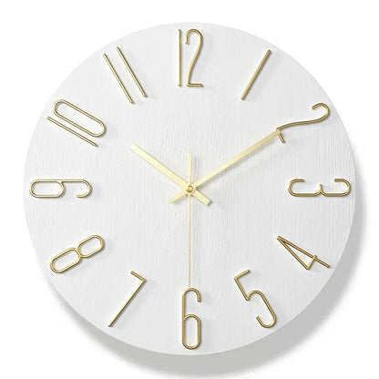 Scandinavian Frameless Wooden Wall Clock - Silent Quartz Minimalist Design 7