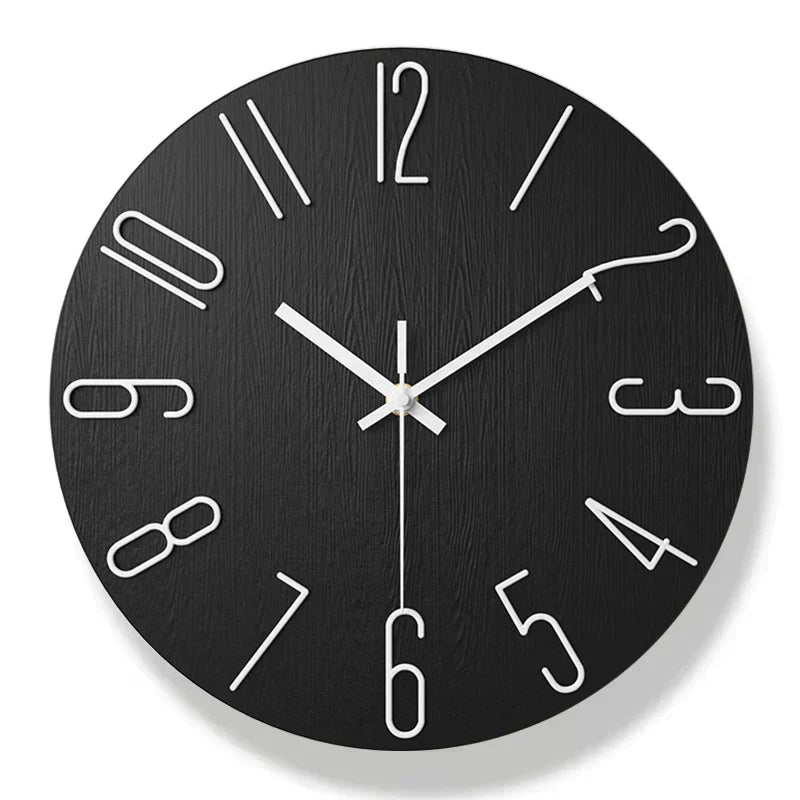 Scandinavian Frameless Wooden Wall Clock - Silent Quartz Minimalist Design 8