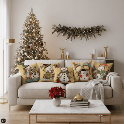 YULECUSH – Festive 18-Inch Throw Pillow Cover with Hidden Zipper for Holiday Decor