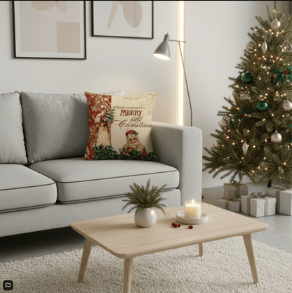YULECUSH – Festive 18-Inch Throw Pillow Cover with Hidden Zipper for Holiday Decor