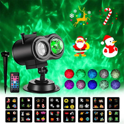 BRIGHTSCENE – Christmas lights projector with 16 interchangeable holiday slides