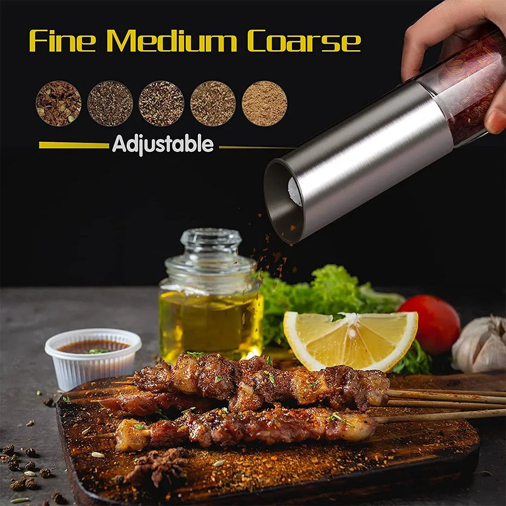 SPICEVOLT – Rechargeable Electric Pepper Grinder in Stainless Steel with Adjustable Fineness