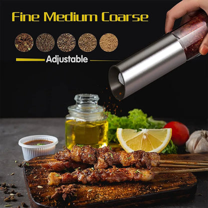 SPICEVOLT – Rechargeable Electric Pepper Grinder in Stainless Steel with Adjustable Fineness