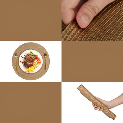 Set of 6 Round Braided Placemats 34CM Table Mats for Dining Tables Christmas Halloween Woven Washable Non-Slip Place mats 3