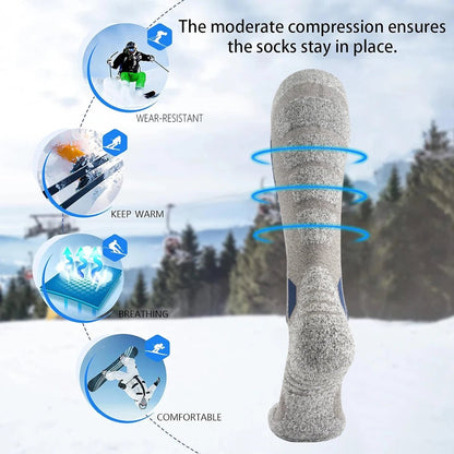 WARMHIKE – Wool Thermal Socks for Skiing and Hiking, Unisex Long Tube Design