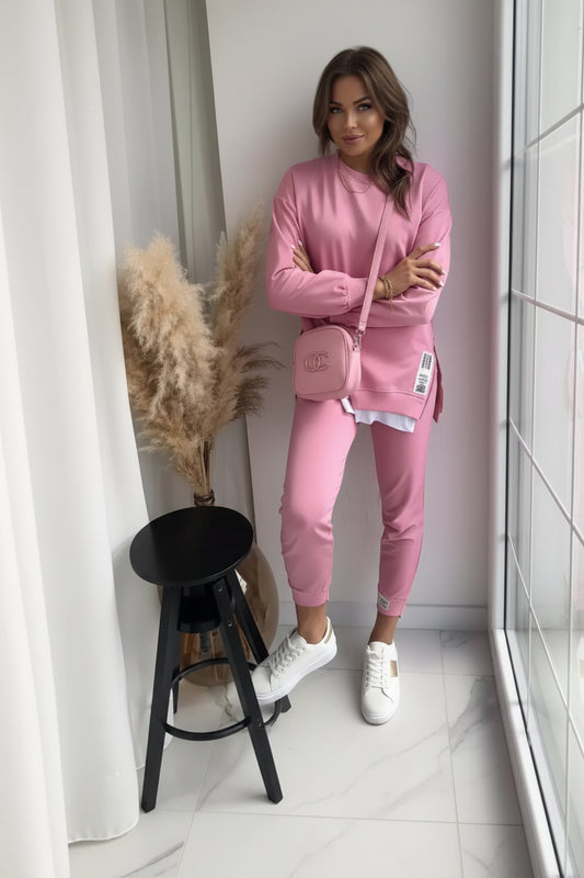 LOUNGECOM – Comfortable Cotton-Polyester Loungewear Set for Women