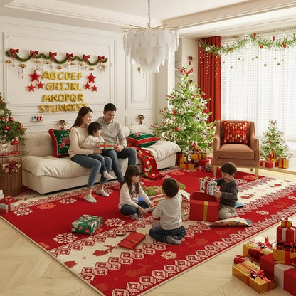 HOLLYHOME – Non-Slip Decorative Area Rug for Holiday Cheer