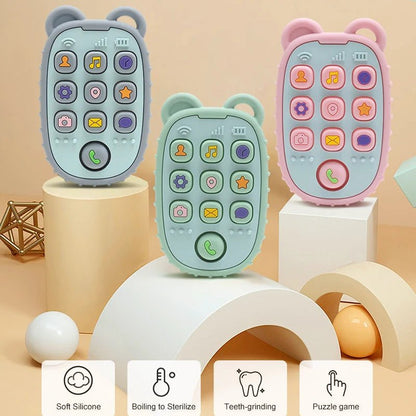 PHONESOFT – Silicone Baby Teether Mobile Design – Safe Chew Toy for Little Hands