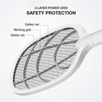 ShockLamp Electric Mosquito Swatter - 3000V USB Bug Zapper with Safety Mesh 2
