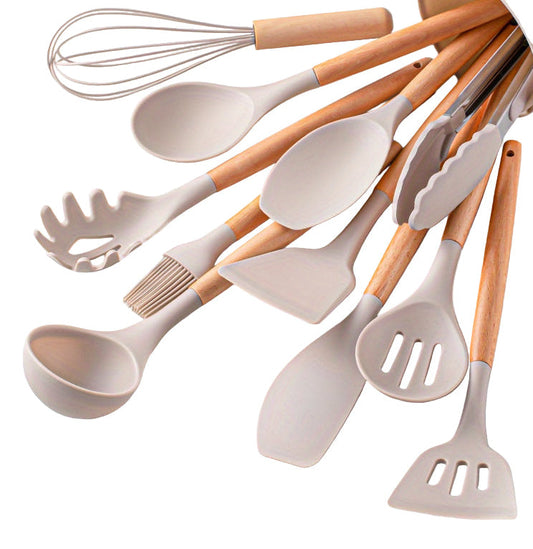 SilicoWare - 12-Piece Silicone Kitchen Utensil Set with Spatulas & Ladle 0
