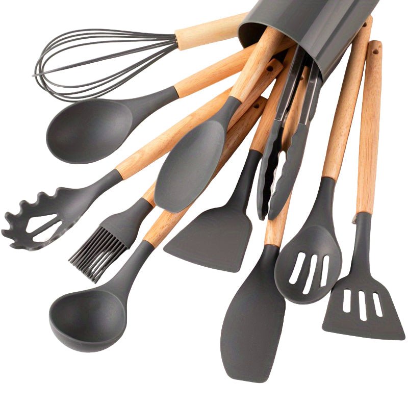 GASTROSET – 12-Piece Heat-Resistant Silicone Utensil Set with Holder
