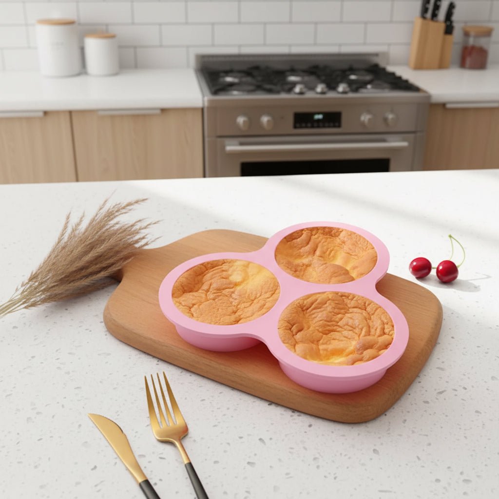 Silicone Air Fryer Egg Mold - 3 Cavity Non-Stick Cooking Tool for Easy Breakfast 3
