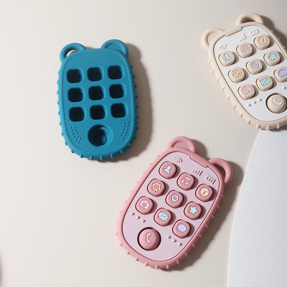 Silicone Baby Teether - Mobile Phone Shape Sensory Toy for Infants 4