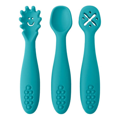 Silicone Baby Utensils Set - 3-Piece Soft Fork, Spoon & Knife for Toddlers 10
