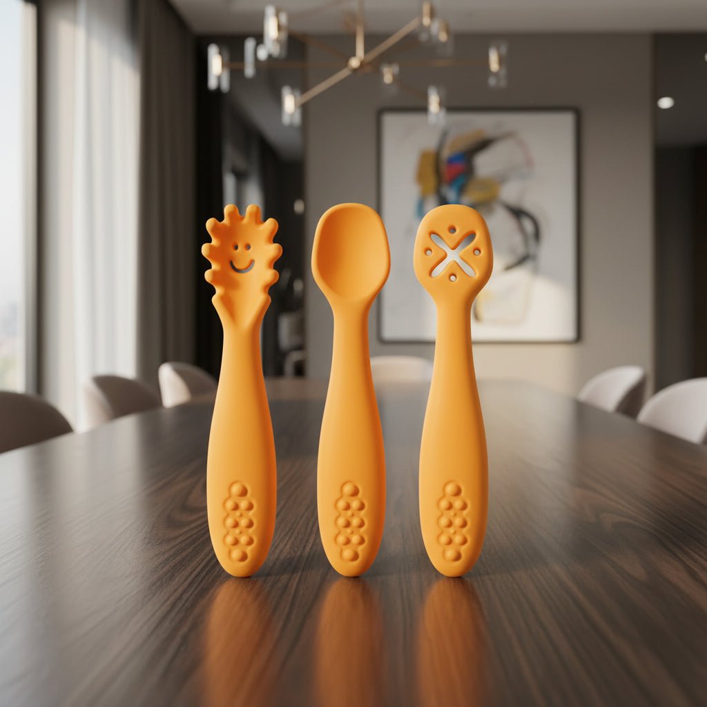 Silicone Baby Utensils Set - 3-Piece Soft Fork, Spoon & Knife for Toddlers 11