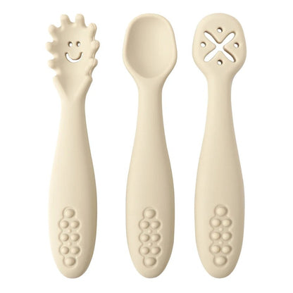 Silicone Baby Utensils Set - 3-Piece Soft Fork, Spoon & Knife for Toddlers 12