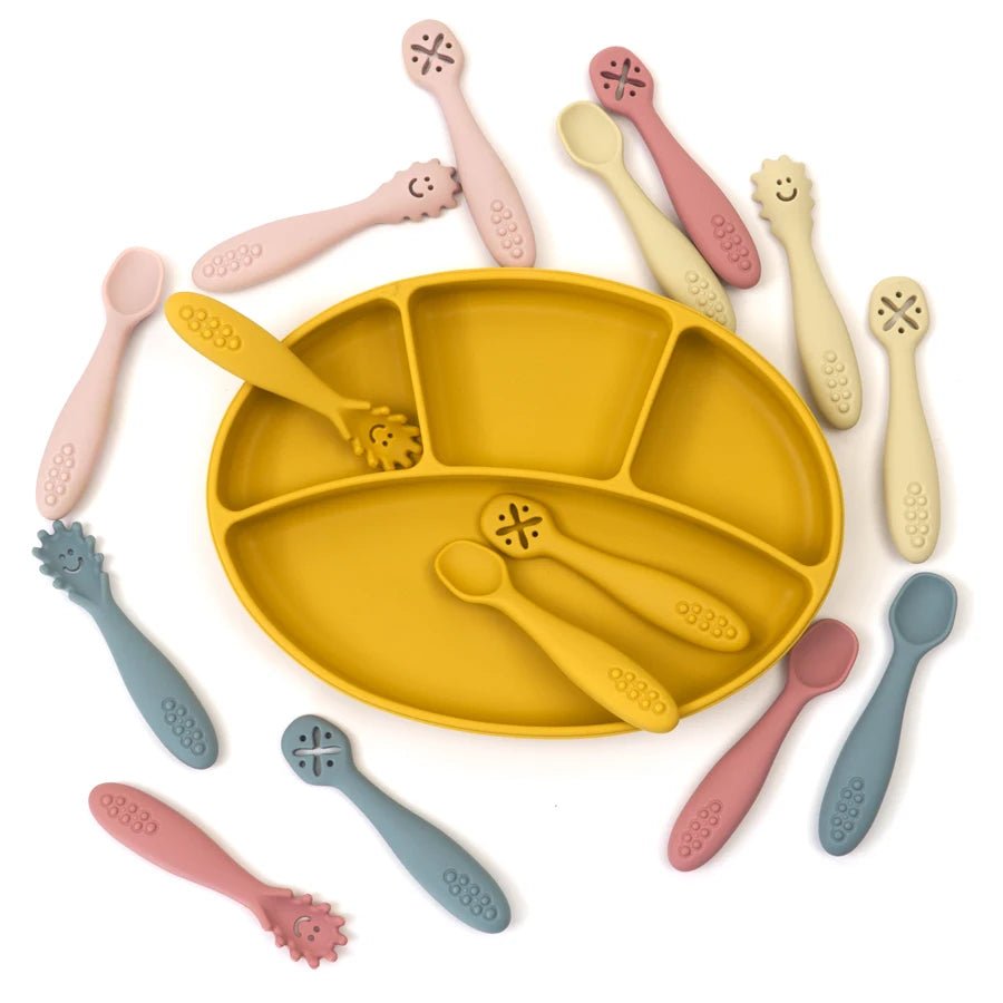 Silicone Baby Utensils Set - 3-Piece Soft Fork, Spoon & Knife for Toddlers 2