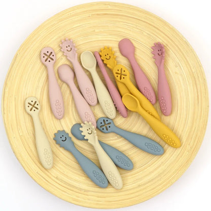 Silicone Baby Utensils Set - 3-Piece Soft Fork, Spoon & Knife for Toddlers 5