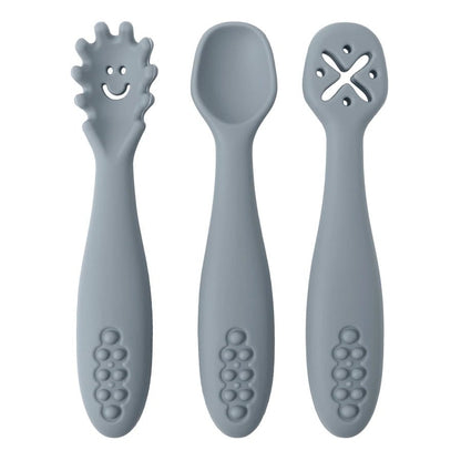 Silicone Baby Utensils Set - 3-Piece Soft Fork, Spoon & Knife for Toddlers 7