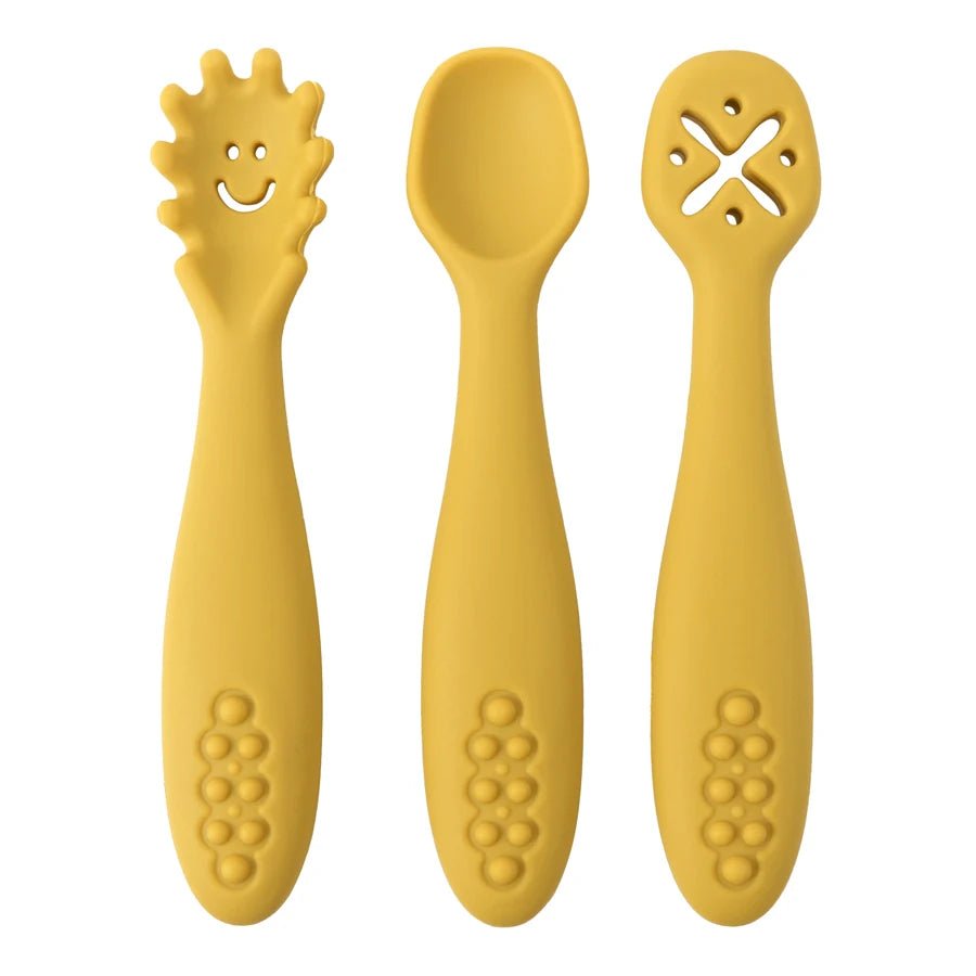 Silicone Baby Utensils Set - 3-Piece Soft Fork, Spoon & Knife for Toddlers 9
