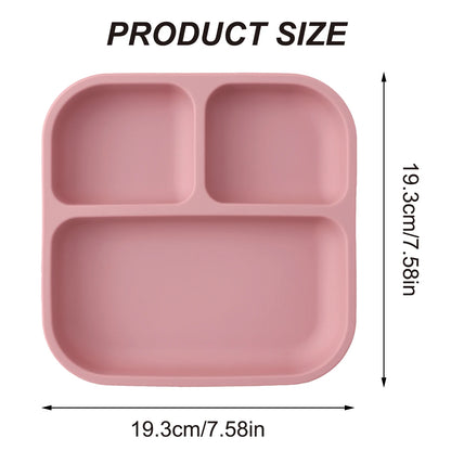 Silicone Divided Square Plate for Toddlers with Suction Base - BPA Free 5
