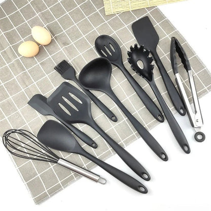 Silicone Kitchen Utensil Set - 10-Piece Non-Stick Cooking Tools for Easy Cooking 2