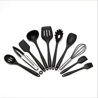 Silicone Kitchen Utensil Set - 10-Piece Non-Stick Cooking Tools for Easy Cooking 6