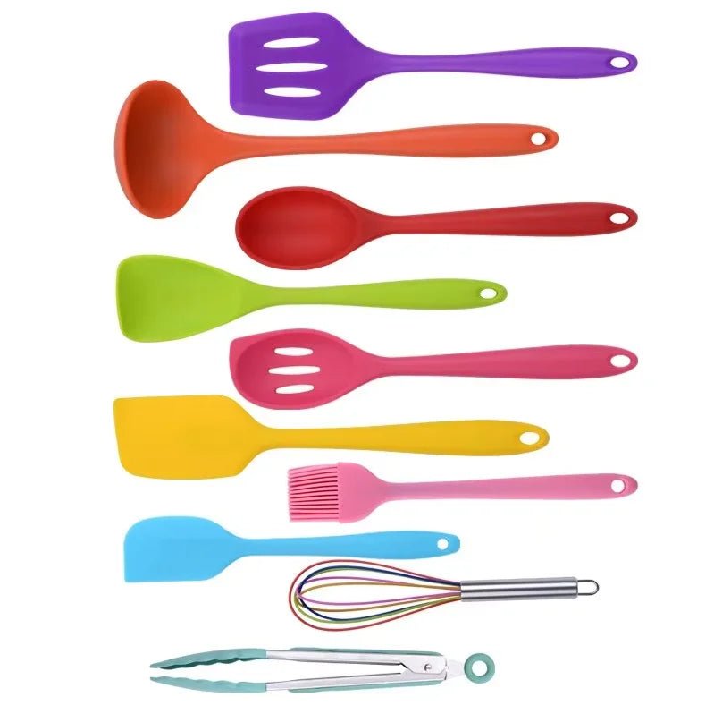 Silicone Kitchen Utensil Set - 10-Piece Non-Stick Cooking Tools for Easy Cooking 7