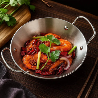SizzleServe – Flat Stainless Steel Pan with Dual Fry Trays 1