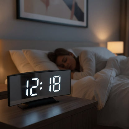 Sleek Digital Alarm Clock with Large LED Display & Noiseless Design 1