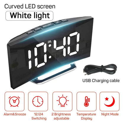 Sleek Digital Alarm Clock with Large LED Display & Noiseless Design 2