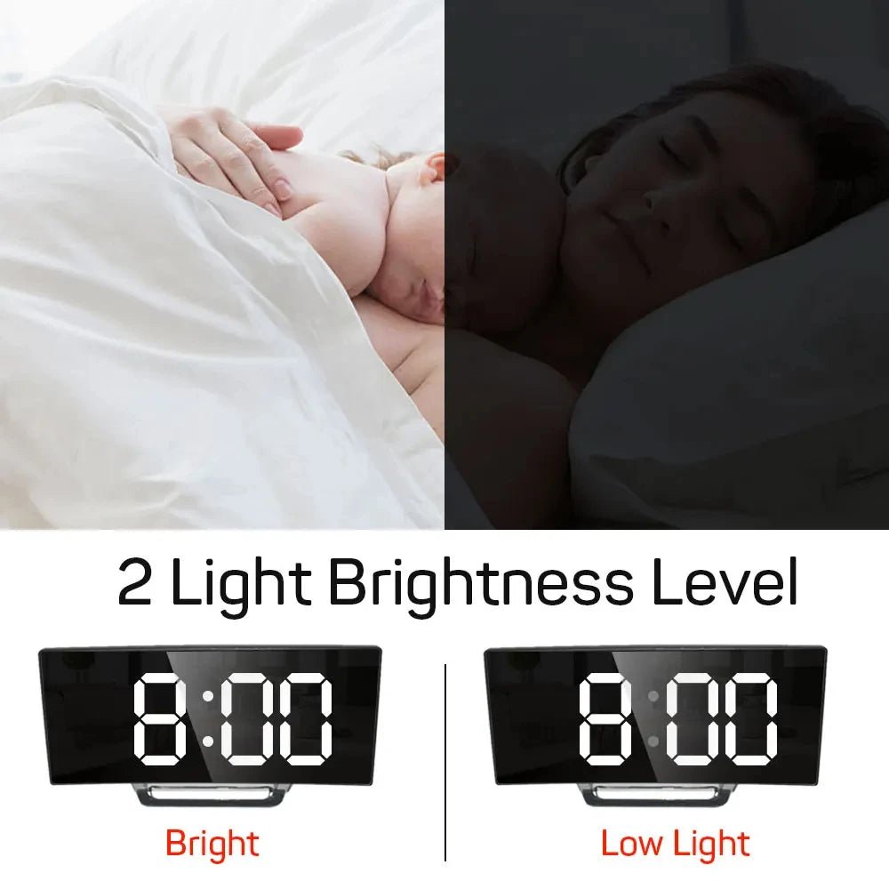 Sleek Digital Alarm Clock with Large LED Display & Noiseless Design 4