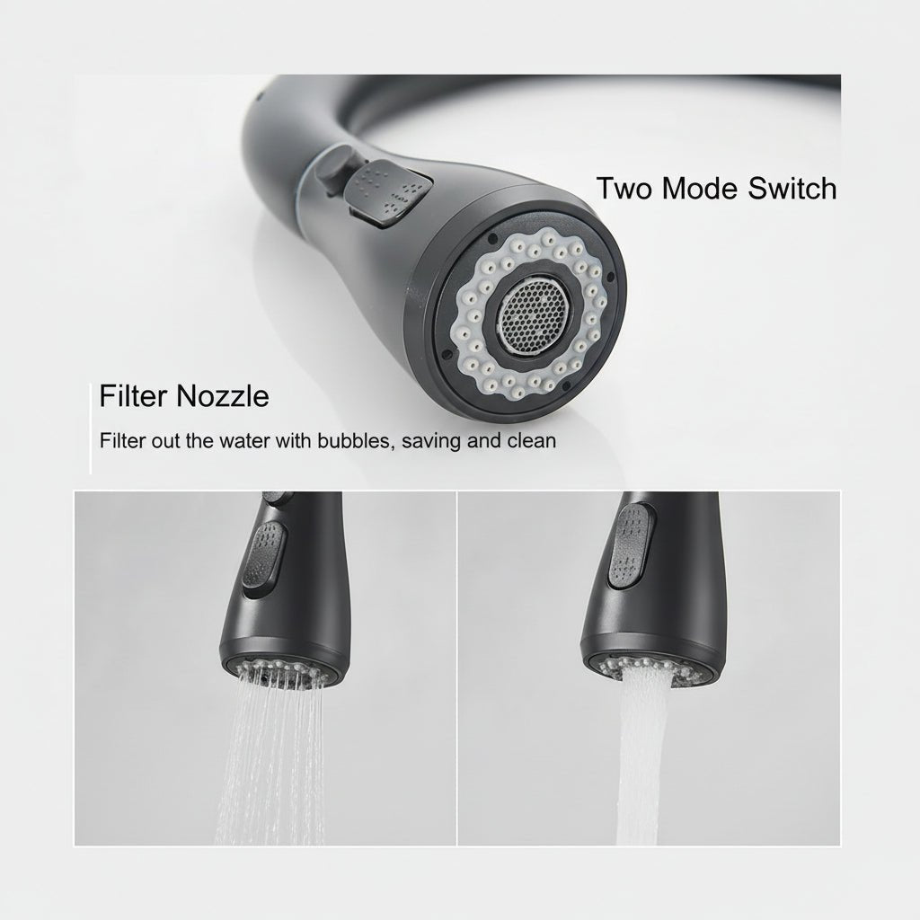 Sleek Modern Kitchen Faucet - High Arch Pull-Out Spout for Easy Access 5